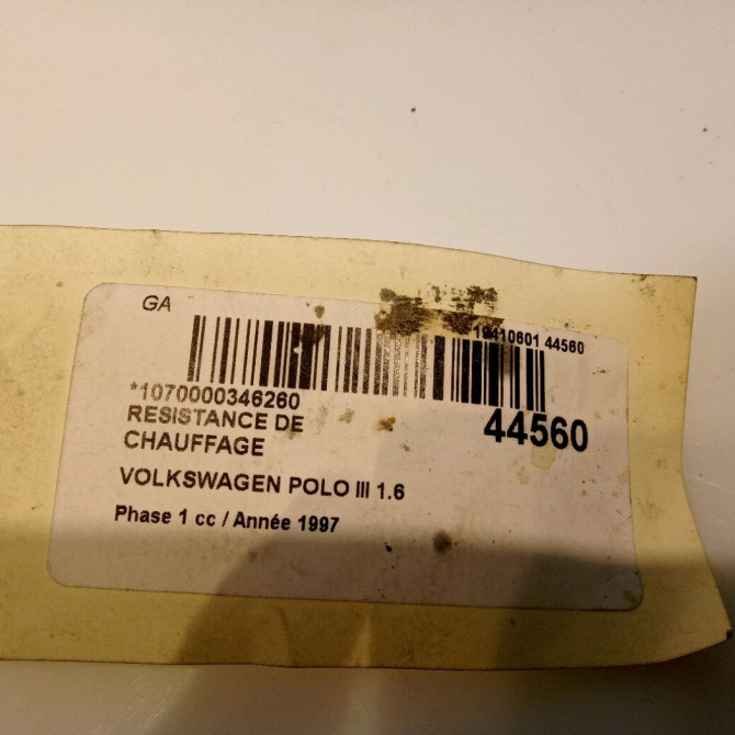 Resistance de chauffage occasion VOLKSWAGEN POLO III Phase 1 10-1994->11-1999 1.6 701959263A 3
