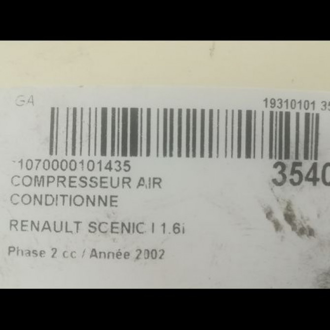 Compresseur air conditionne occasion RENAULT SCENIC I Phase 2 08-1999->06-2003 1.6i 107ch 8200316164 3
