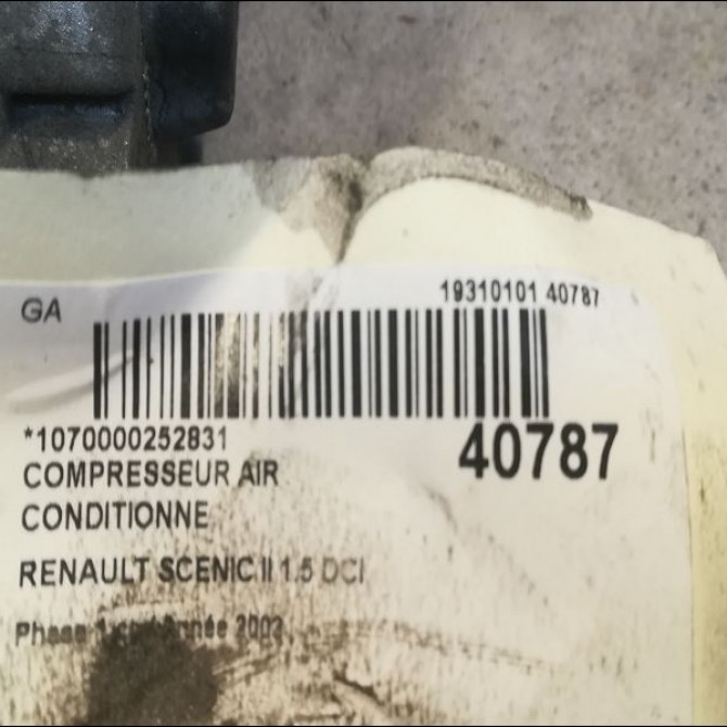 Compresseur air conditionne occasion RENAULT SCENIC II Phase 1 03-2004->09-2006 1.5 DCI 80ch 8200316164 3