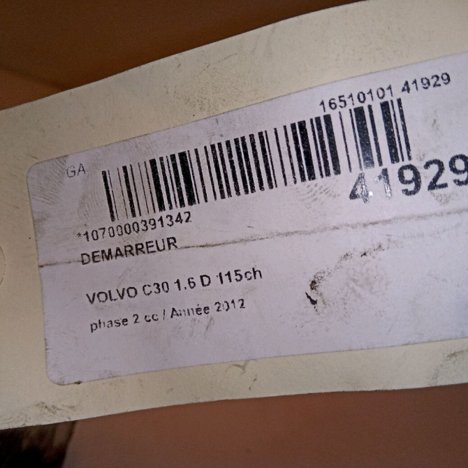 Démarreur occasion VOLVO C30 Phase 1 04-1995->04-1999 1.6 D 115ch 36001519 6
