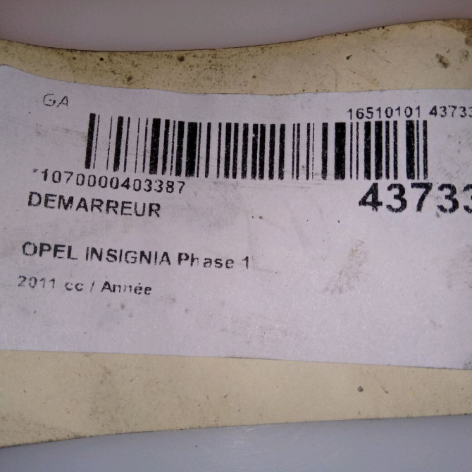 Démarreur occasion OPEL INSIGNIA Phase 1 01-2009->03-2013 55563538 6