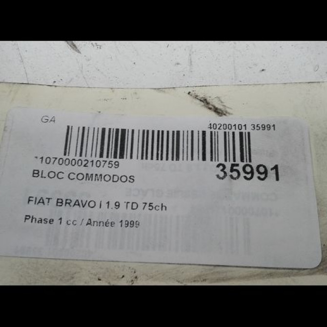 Bloc commodos occasion FIAT BRAVO I Phase 1 09-1995->12-2001 1.9 TD 75ch 735281947 5