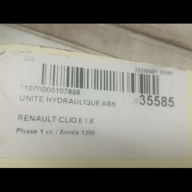 Unité hydraulique ABS occasion RENAULT CLIO II Phase 1 03-1998->06-2001 1.6 7701046407 4