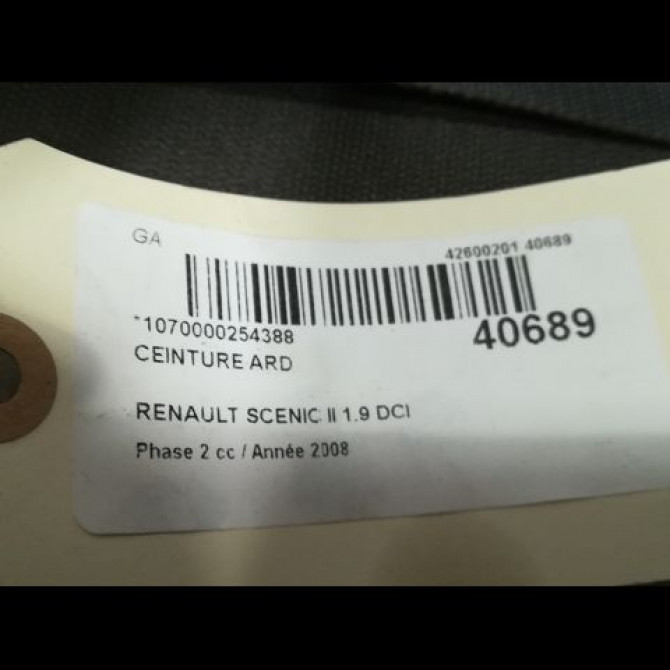 Ceinture arrière droite occasion RENAULT SCENIC II Phase 2 09-2006->04-2009 1.9 DCI 130ch 8200798399 5