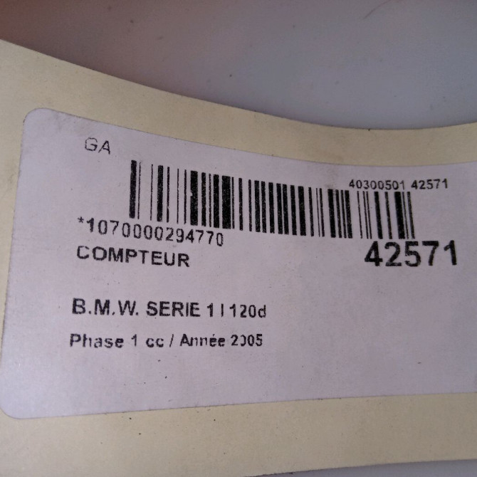 Compteur occasion B.M.W. SERIE 1 I Phase 1 05-2004->12-2006 120d 62109283802 4