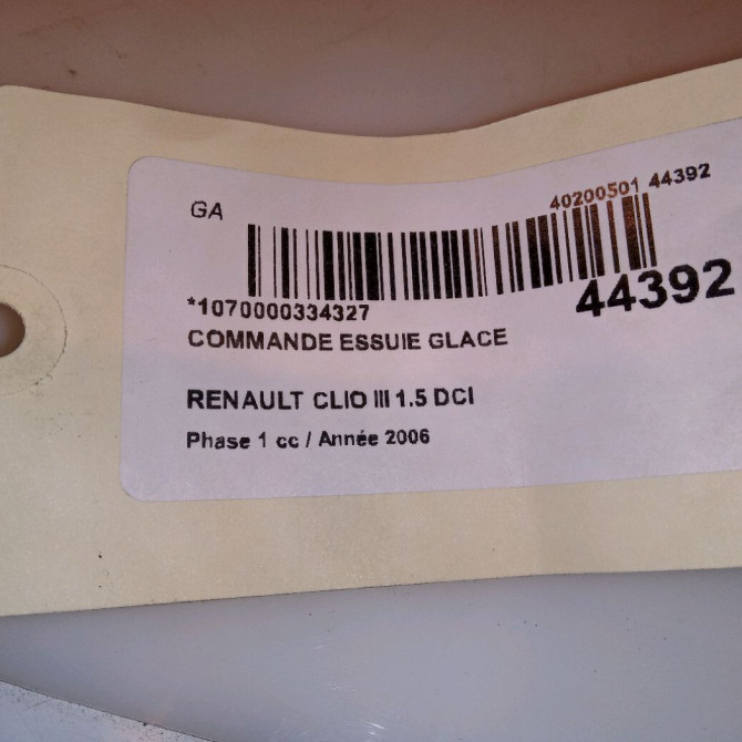 Commande essuie glace occasion RENAULT CLIO III Phase 1 09-2005->03-2009 1.5 DCI 105ch 7701060097 4