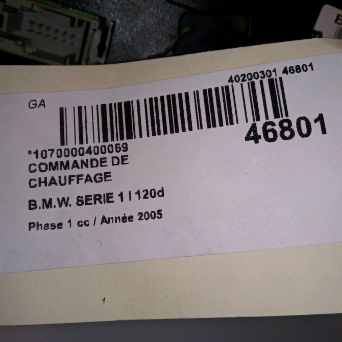 Commande de chauffage occasion B.M.W. SERIE 1 I Phase 1 05-2004->12-2006 120d 4