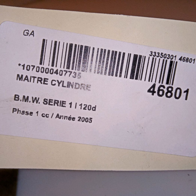 Maitre cylindre occasion B.M.W. SERIE 1 I Phase 1 05-2004->12-2006 120d 4