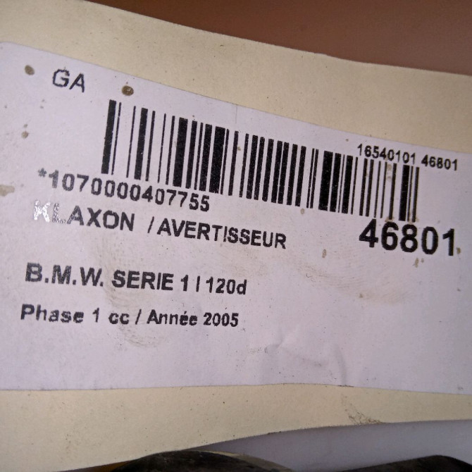Klaxon  / avertisseur occasion B.M.W. SERIE 1 I Phase 1 05-2004->12-2006 120d 4