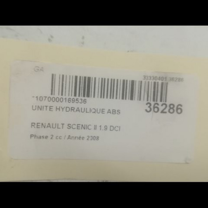 Unité hydraulique ABS occasion RENAULT SCENIC II Phase 2 09-2006->04-2009 1.9 DCI 130ch 7701069217 3