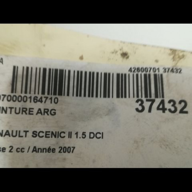 Ceinture arrière gauche occasion RENAULT SCENIC II Phase 2 09-2006->04-2009 1.5 DCI 105ch 8200798391 5