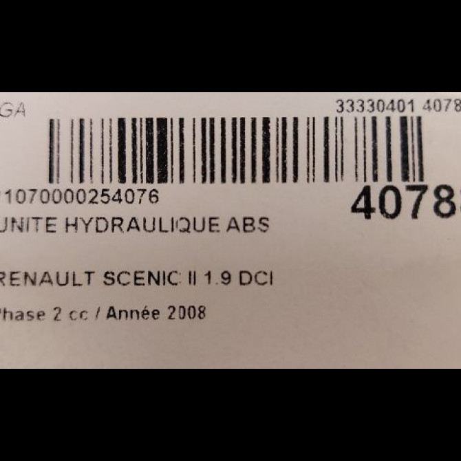 Unité hydraulique ABS occasion RENAULT SCENIC II Phase 2 09-2006->04-2009 1.9 DCI 130ch 7701069217 3