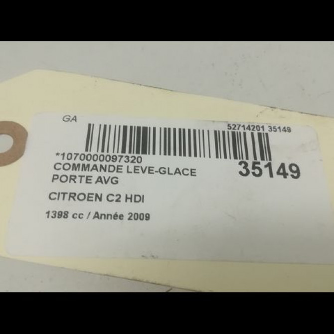 Commande lève-glace porte avant gauche occasion CITROEN C2 Phase 2 05-2008->12-2009 1.4 HDi 70ch 6554L7 3