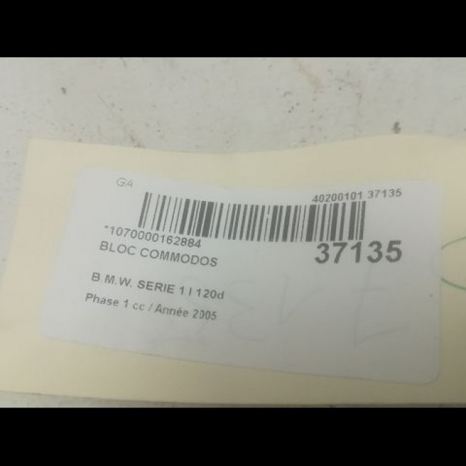 Bloc commodos occasion B.M.W. SERIE 1 I Phase 1 05-2004->12-2006 120d 5