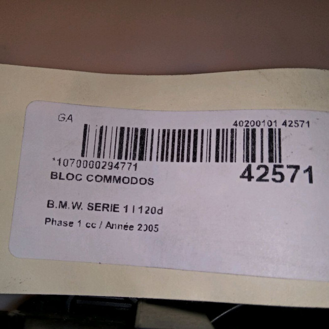 Bloc commodos occasion B.M.W. SERIE 1 I Phase 1 05-2004->12-2006 120d 4