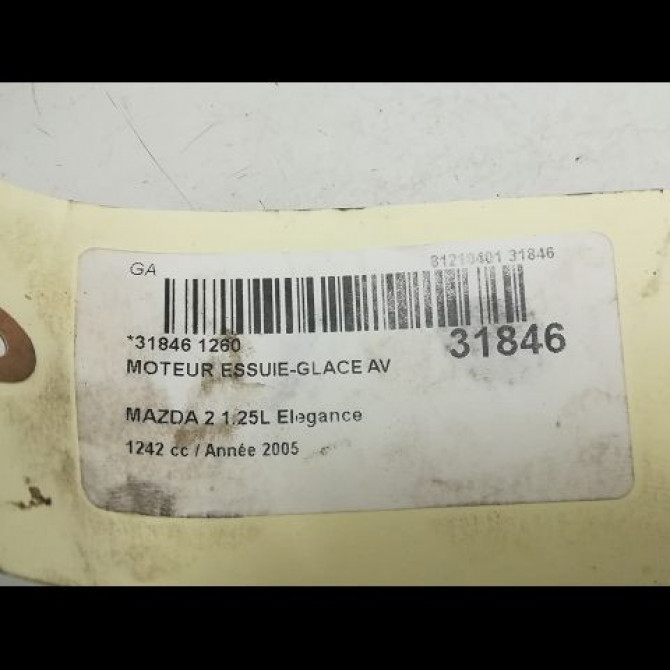 Moteur essuie-glace avant occasion MAZDA MAZDA 2 I Phase 1 03-2003->09-2007 1.25 DD1067340 4
