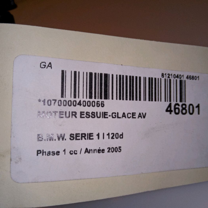 Moteur essuie-glace avant occasion B.M.W. SERIE 1 I Phase 1 05-2004->12-2006 120d 5