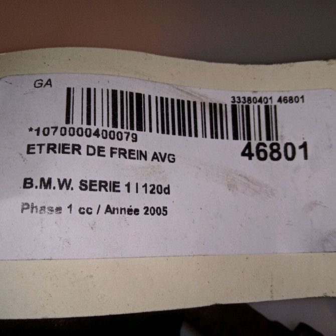 Etrier de frein avant gauche occasion B.M.W. SERIE 1 I Phase 1 05-2004->12-2006 120d 4