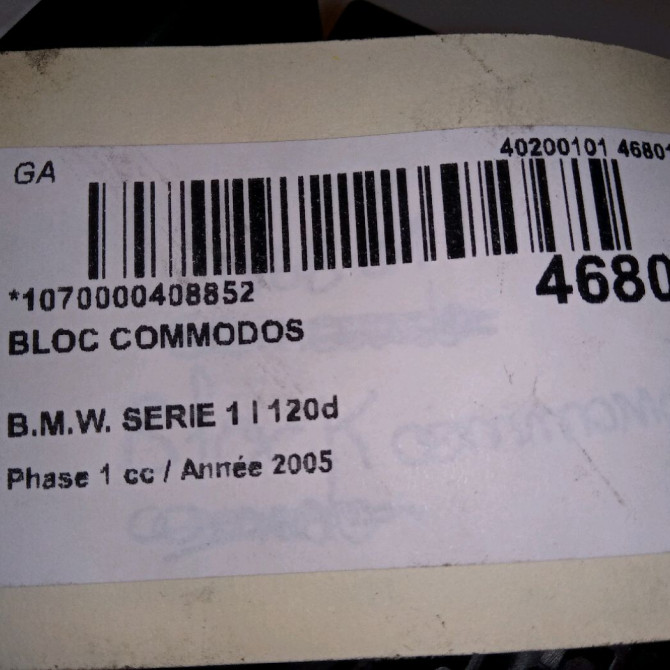 Bloc commodos occasion B.M.W. SERIE 1 I Phase 1 05-2004->12-2006 120d 5