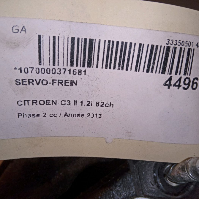 Servo-frein occasion CITROEN C3 II Phase 2 03-2013->12-2016 1.2i 82ch 4535EH 4