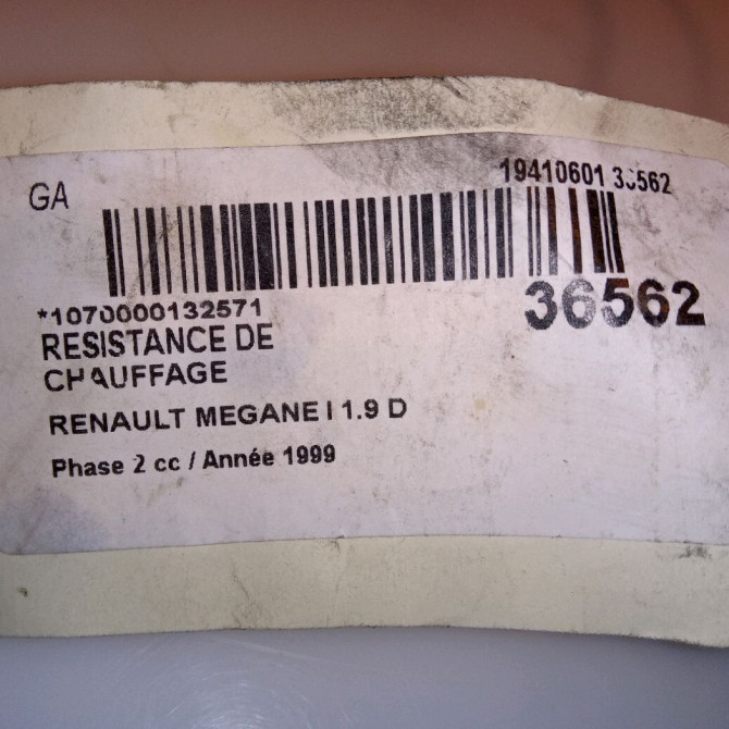 Resistance de chauffage occasion RENAULT MEGANE I Phase 2 03-1999->06-2003 1.9 D 7701046061 4