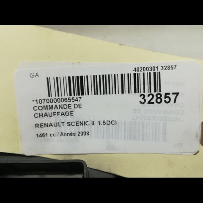 Commande de chauffage occasion RENAULT SCENIC II Phase 1 03-2004->09-2006 1.5 DCI 100ch 7701208975 4