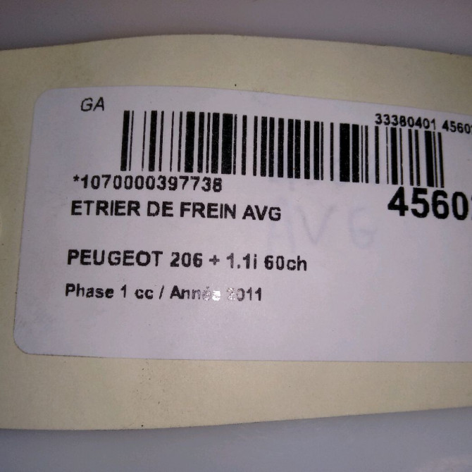 Etrier de frein avant gauche occasion PEUGEOT 206 + Phase 1 03-2009->05-2013 1.1i 60ch 4