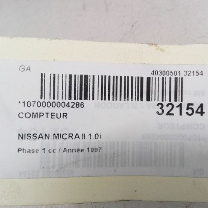 Compteur occasion NISSAN MICRA II Phase 1 10-1992->09-1996 1.0i 248115F100 4