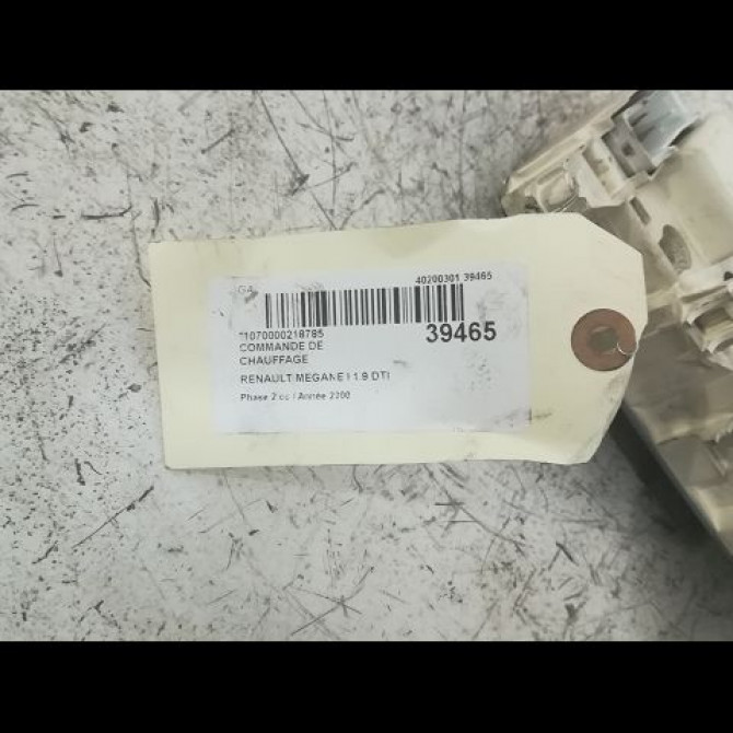 Commande de chauffage occasion RENAULT MEGANE I Phase 2 03-1999->06-2003 1.9 DTI 7701048355 3