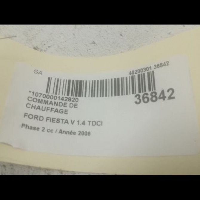 Commande de chauffage occasion FORD FIESTA V Phase 2 10-2005->10-2008 1.4 TDCI 3