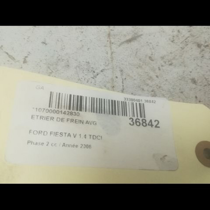Etrier de frein avant gauche occasion FORD FIESTA V Phase 2 10-2005->10-2008 1.4 TDCI 1478500 3