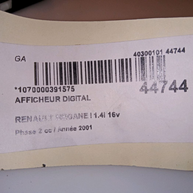 Afficheur digital occasion RENAULT MEGANE I Phase 2 03-1999->06-2003 1.4i 16v 5