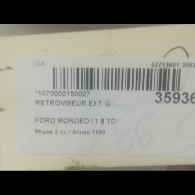 Retroviseur exterieur gauche occasion FORD MONDEO I Phase 2 10-1996->09-2000 1.8 TD 1053851 3