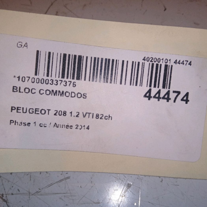 Bloc commodos occasion PEUGEOT 208 208 Phase 1 2012-03-01->2015-09-30 1.2 VTI 82ch 4