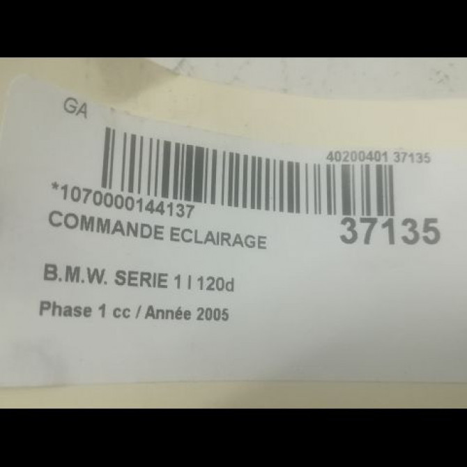 Commande eclairage occasion B.M.W. SERIE 1 I Phase 1 05-2004->12-2006 120d 3