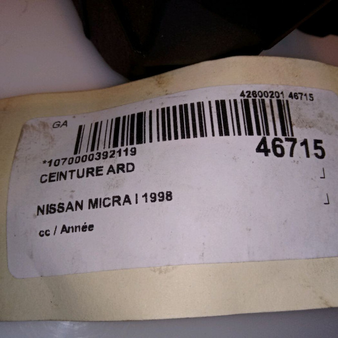 Ceinture arrière droite occasion NISSAN MICRA I 888446F820 4