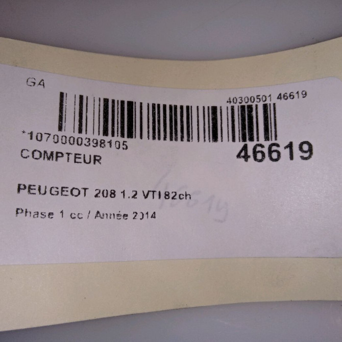 Compteur occasion PEUGEOT 208 208 Phase 1 2012-03-01->2015-09-30 1.2 VTI 82ch 5