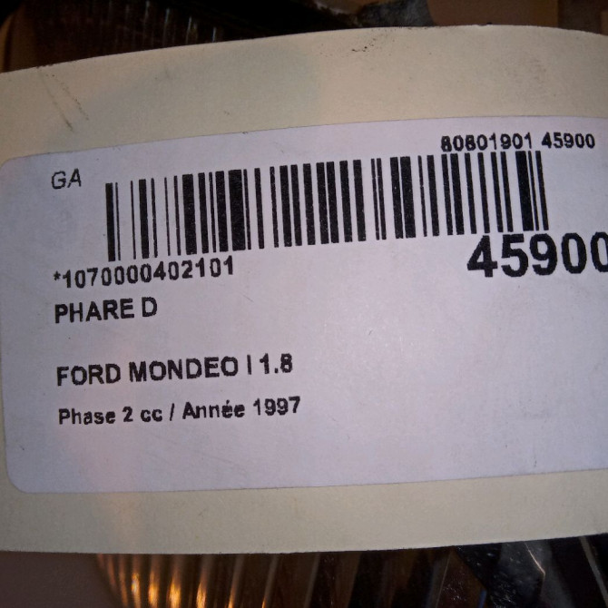 Phare droit occasion FORD MONDEO I Phase 2 10-1996->09-2000 1.8 1056275 4