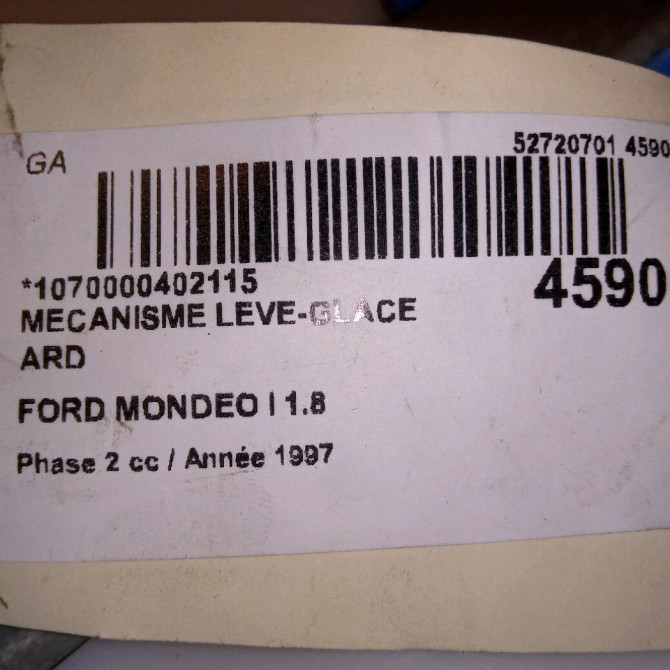 Mecanisme leve-glace arrière droit occasion FORD MONDEO I Phase 2 10-1996->09-2000 1.8 1059782 4