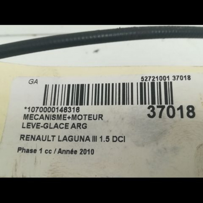 Mecanisme+moteur leve-glace arg occasion RENAULT LAGUNA III Phase 1 10-2007->10-2010 1.5 DCI 827010001R 3
