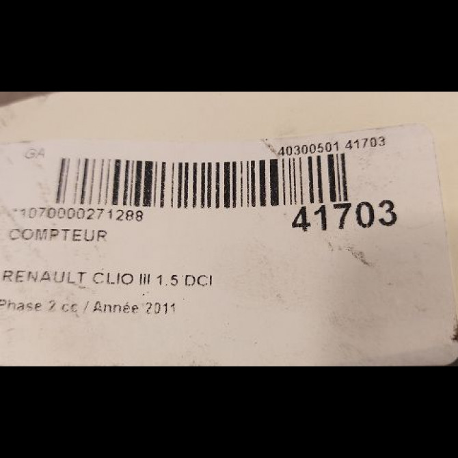 Compteur occasion RENAULT CLIO III Phase 2 03-2009->12-2014 1.5 DCI 75ch 8201060299 4