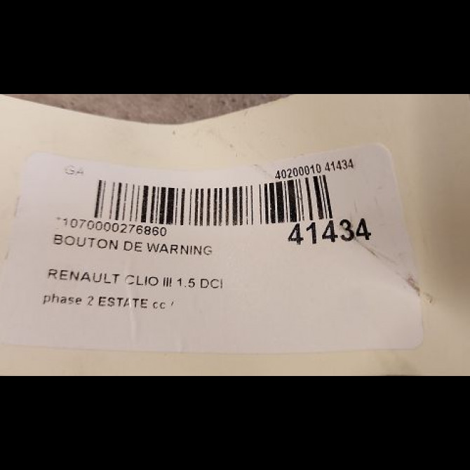 Bouton de warning occasion RENAULT CLIO III Phase 1 04-1995->04-1999 1.5 DCI 90ch 252103766R 3
