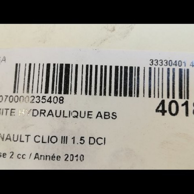 Unité hydraulique ABS occasion RENAULT CLIO III Phase 2 03-2009->12-2014 1.5 DCI 85ch 8201128671 3