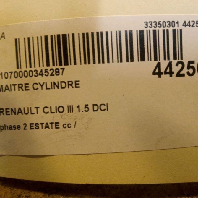 Maitre cylindre occasion RENAULT CLIO III phase 2 ESTATE 03-2009->12-2014 1.5 DCI 85ch 7701208402 3