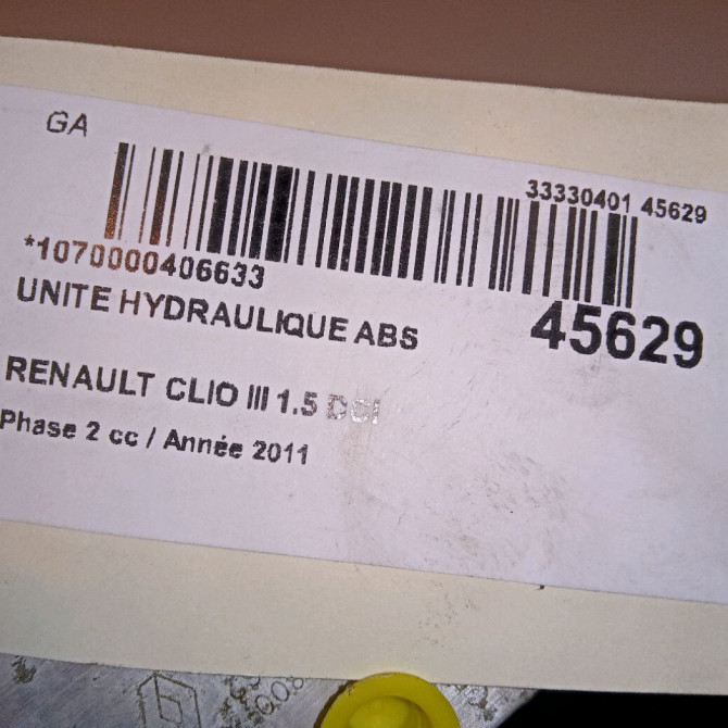 Unité hydraulique ABS occasion RENAULT CLIO III Phase 2 03-2009->12-2014 1.5 DCI 75ch 8201128671 7