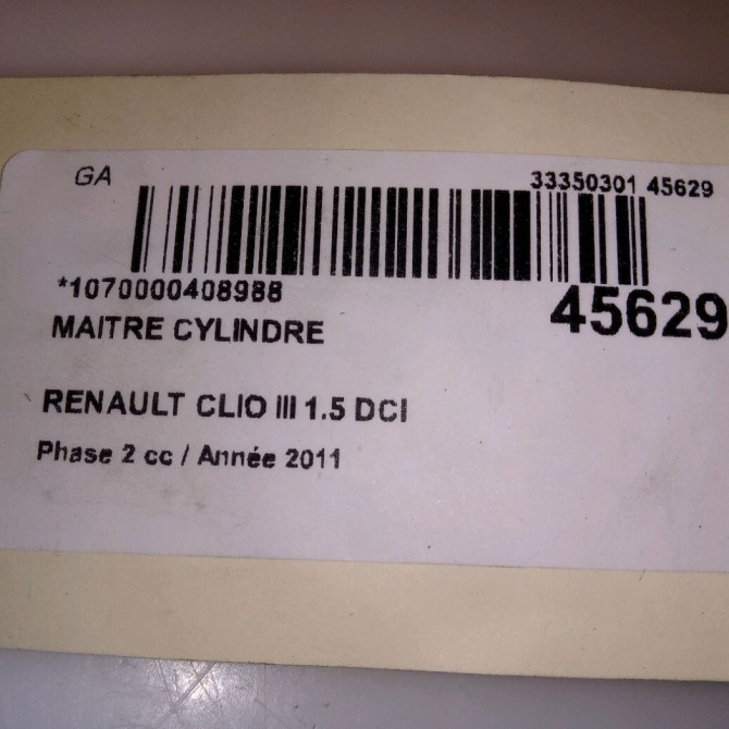 Maitre cylindre occasion RENAULT CLIO III Phase 2 03-2009->12-2014 1.5 DCI 75ch 7701208402 5