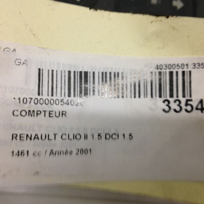 Compteur occasion RENAULT CLIO II Phase 2 06-2001->07-2006 1.5 DCI 65ch 8200261119 3
