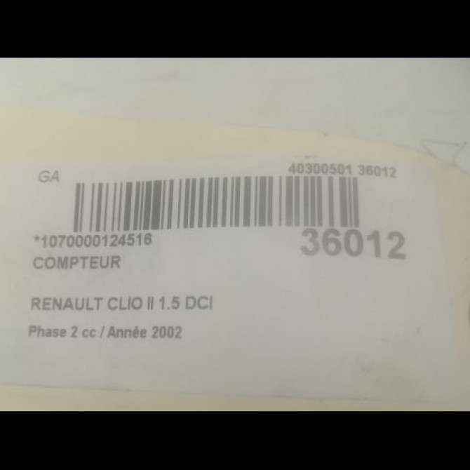 Compteur occasion RENAULT CLIO II Phase 2 06-2001->07-2006 1.5 DCI 65ch 8200261102 3