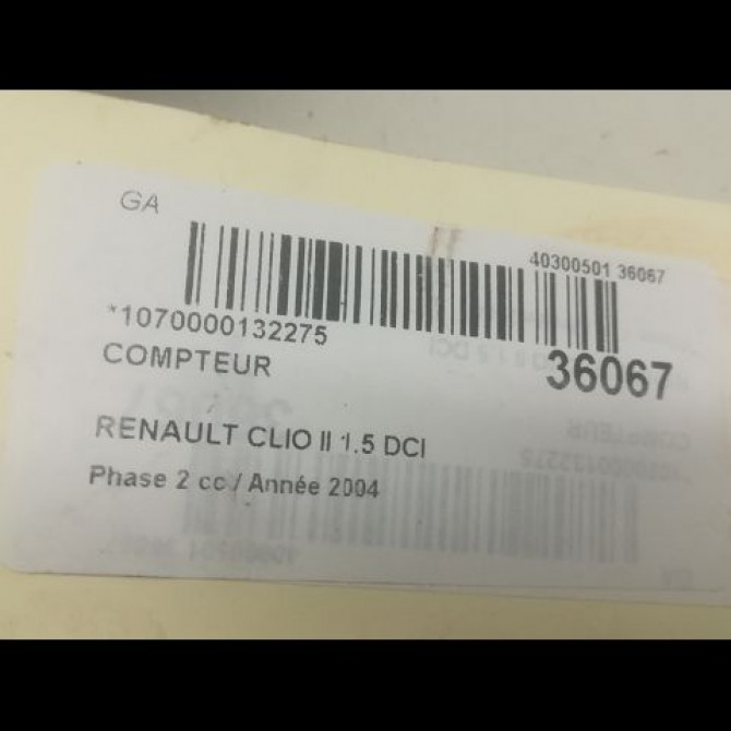 Compteur occasion RENAULT CLIO II Phase 2 06-2001->07-2006 1.5 DCI 65ch 8200276525 3