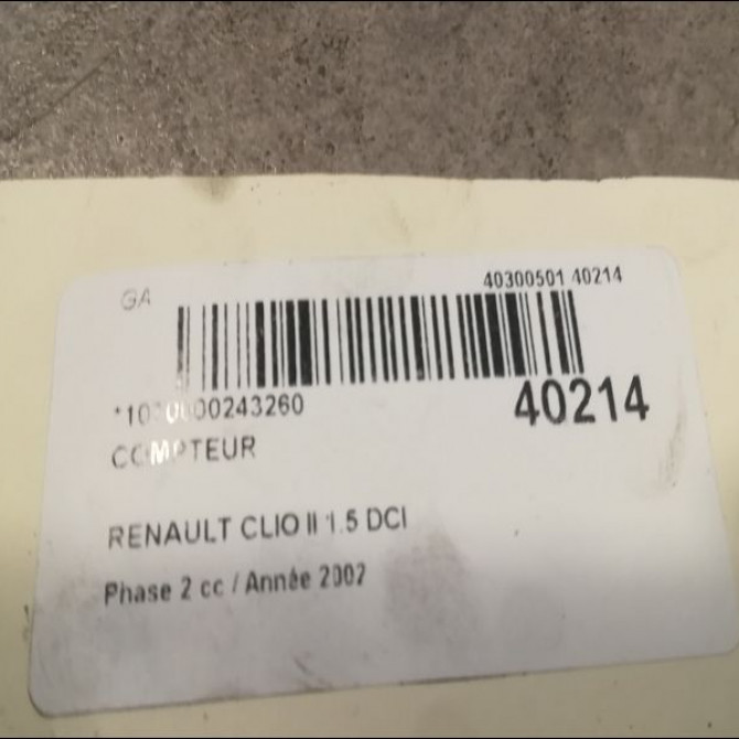 Compteur occasion RENAULT CLIO II Phase 2 06-2001->07-2006 1.5 DCI 80ch 8200261102 3